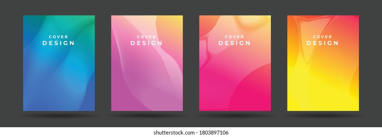 
Abstract pattern texture book brochure poster cover gradient template vector set. Modern abstract covers set, minimal annual report covers design. Colorful geometric background, vector illustration