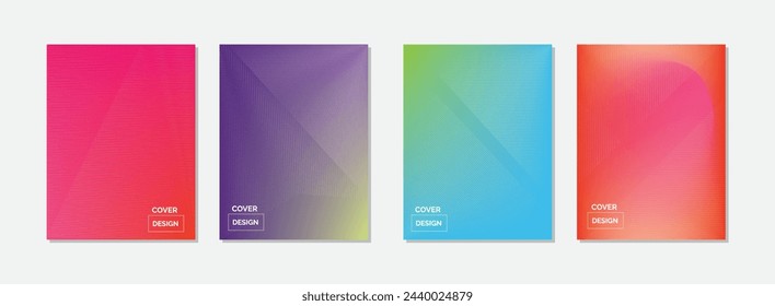 Abstract pattern texture book brochure poster cover gradient template vector set. Modern abstract covers set, minimal annual report covers design. Colorful geometric background, vector illustration,
