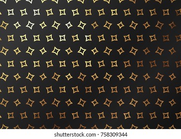 Abstract pattern texture gold geometric. Vector golden and black background.