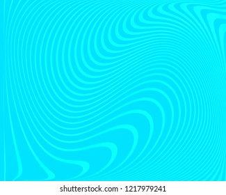 Abstract pattern. Texture with twisted, wavy, curves lines. Optical art background. Wave design blue color. Digital image with a psychedelic stripes. Vector illustration  