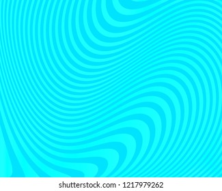 Abstract pattern. Texture with twisted, wavy, curves lines. Optical art background. Wave design blue color. Digital image with a psychedelic stripes. Vector illustration  