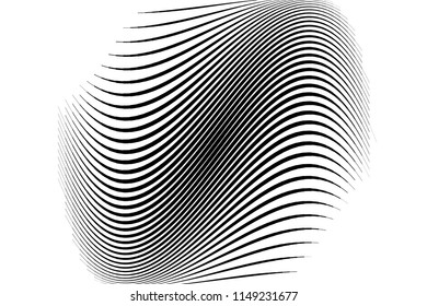 Abstract pattern.  Texture with wavy, billowy lines. Optical art background. Wave design black and white. Digital image with a psychedelic stripes. Vector illustration