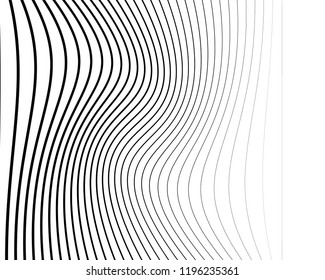 Abstract pattern. Texture with wavy, billowy lines. Optical art background. Wave design black and white. Digital image with a psychedelic stripes. Vector illustration