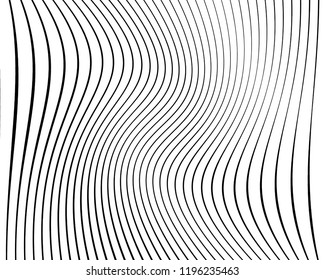 Abstract pattern. Texture with wavy, billowy lines. Optical art background. Wave design black and white. Digital image with a psychedelic stripes. Vector illustration