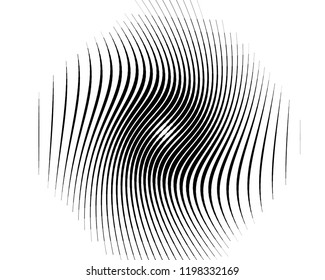 Abstract pattern. Texture with wavy, billowy lines. Optical art background. Wave design black and white. Digital image with a psychedelic stripes. Vector illustration