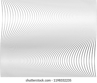 Abstract pattern. Texture with wavy, billowy lines. Optical art background. Wave design black and white. Digital image with a psychedelic stripes. Vector illustration