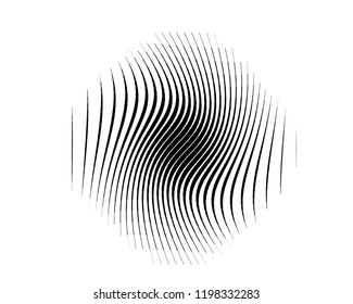 Abstract pattern. Texture with wavy, billowy lines. Optical art background. Wave design black and white. Digital image with a psychedelic stripes. Vector illustration