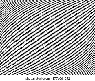 Abstract pattern. Texture with wavy, billowy lines. Optical art background. Wave design black and white. Digital image with a psychedelic stripes. Vector illustration