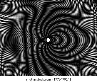 Abstract pattern. Texture with wavy, billowy lines. Optical art background. Wave design black and white. Digital image with a psychedelic stripes. Vector illustration