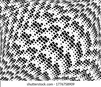 Patrón abstracto. Textura con líneas onduladas y onduladas. Fondo de arte óptico. Diseño ondulado en blanco y negro. Imagen digital con franjas psicodélicas. Ilustración del vector