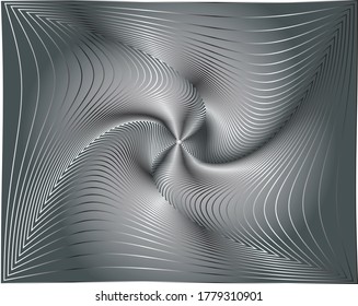 Abstract pattern. Texture with wavy, billowy lines. Optical art background. Wave design black and white. Digital image with a psychedelic stripes. Vector illustration