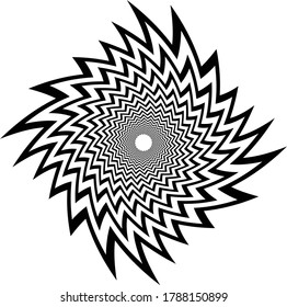 Abstract pattern. Texture with wavy, billowy lines. Optical art background. Wave design black and white. Digital image with a psychedelic stripes. Vector illustration