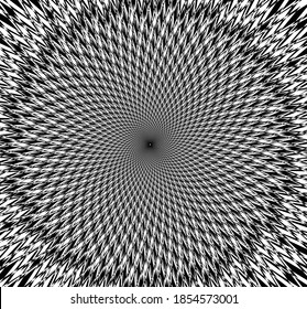  Abstract pattern. Texture with wavy, billowy lines. Optical art background. Wave design black and white. Digital image with a psychedelic stripes. Vector illustration