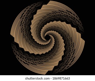  Abstract pattern. Texture with wavy, billowy lines. Optical art background. Wave design black and white. Digital image with a psychedelic stripes. Vector illustration