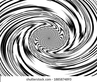 Abstract pattern. Texture with wavy, billowy lines. Optical art background. Wave design black and white. Digital image with a psychedelic stripes. Vector illustration