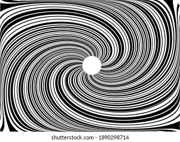  Patrón abstracto. Textura con líneas onduladas y onduladas. Fondo de arte óptico. Diseño ondulado en blanco y negro. Imagen digital con franjas psicodélicas. Ilustración del vector 