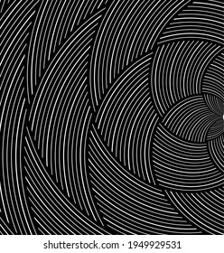  Abstract pattern. Texture with wavy, billowy lines. Optical art background. Wave design black and white. Digital image with a psychedelic stripes. Vector illustration