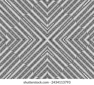 Abstract pattern. Texture with wavy, billowy lines. Optical art background. Wave design black and white. Digital image with a psychedelic stripes. Vector illustration