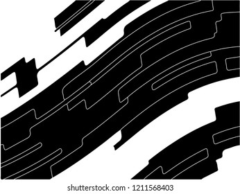 Abstract pattern. Texture with wavy, curves lines. Optical art background. Wave design black and white, motion, dynamic style. Digital image with a psychedelic stripes. Vector illustration 