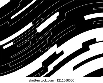 Abstract pattern. Texture with wavy, curves lines. Optical art background. Wave design black and white, motion, dynamic style. Digital image with a psychedelic stripes. Vector illustration 