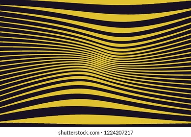 Abstract pattern. Texture with wavy, curves lines. Optical art background. Wave design black and white. Digital image with a psychedelic stripes. Vector illustration