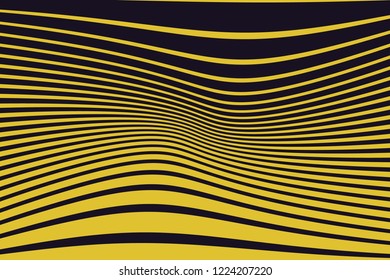Abstract pattern. Texture with wavy, curves lines. Optical art background. Wave design black and white. Digital image with a psychedelic stripes. Vector illustration