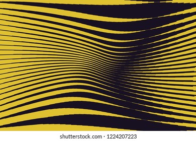 Abstract pattern. Texture with wavy, curves lines. Optical art background. Wave design black and white. Digital image with a psychedelic stripes. Vector illustration