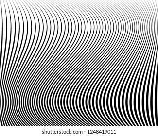 
Abstract pattern. Texture with wavy, curves lines. Optical art background. Wave design black and white. Digital image with a psychedelic stripes. Vector illustration 