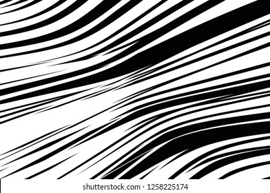 Abstract pattern. Texture with wavy, curves lines. Optical art background. Wave design black and white. Digital image with a psychedelic stripes. Vector illustration  
