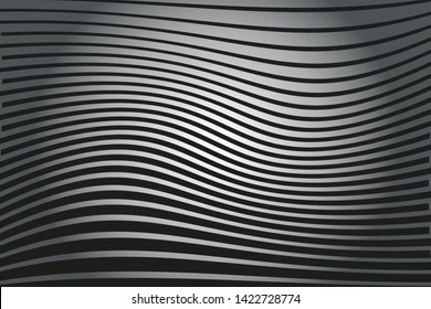 Abstract pattern. Texture with wavy, curves lines. Optical art background. Wave design black and grey. Digital image with a psychedelic stripes. Vector illustration  