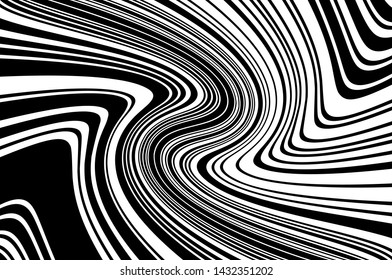 
Abstract pattern. Texture with wavy, curves lines. Optical art background. Wave design black and white. Digital image with a psychedelic stripes. Vector illustration 