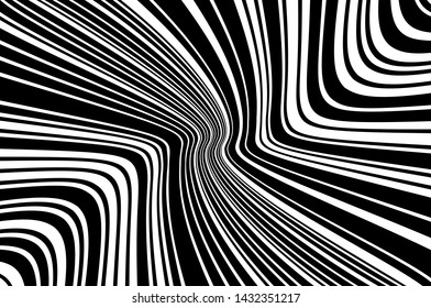 
Abstract pattern. Texture with wavy, curves lines. Optical art background. Wave design black and white. Digital image with a psychedelic stripes. Vector illustration 
