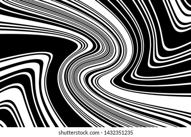 
Abstract pattern. Texture with wavy, curves lines. Optical art background. Wave design black and white. Digital image with a psychedelic stripes. Vector illustration 