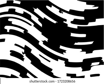 Abstract pattern. Texture with wavy, curves lines. Optical art background. Wave design black and white. Digital image with a psychedelic stripes. Vector illustration