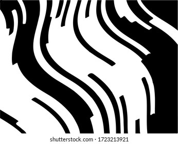 Abstract pattern. Texture with wavy, curves lines. Optical art background. Wave design black and white. Digital image with a psychedelic stripes. Vector illustration