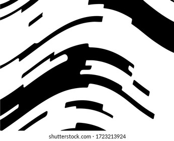 Abstract pattern. Texture with wavy, curves lines. Optical art background. Wave design black and white. Digital image with a psychedelic stripes. Vector illustration