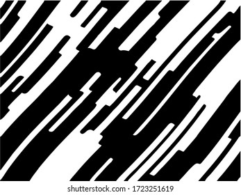 Abstract pattern. Texture with wavy, curves lines. Optical art background. Wave design black and white. Digital image with a psychedelic stripes. Vector illustration