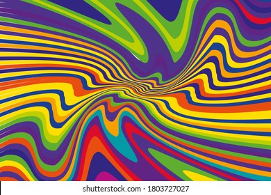 Abstract pattern. Texture with wavy, curves lines. Bright dynamic background with colorful wavy stripes  Vector illustration