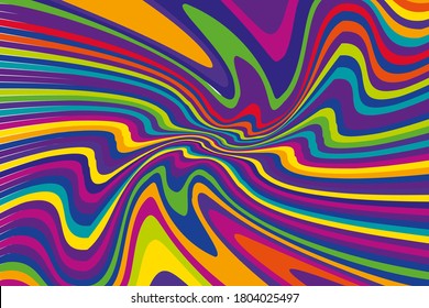 Abstract pattern. Texture with wavy, curves lines. Bright dynamic background with colorful wavy stripes  Vector illustration