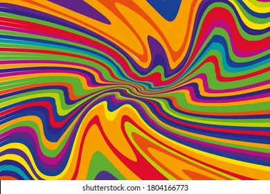 Abstract pattern. Texture with wavy, curves lines. Bright dynamic background with colorful wavy stripes  Vector illustration