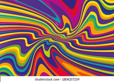 Abstract pattern. Texture with wavy, curves lines. Bright dynamic background with colorful wavy stripes  Vector illustration
