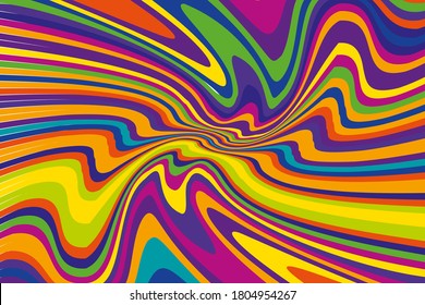 Abstract pattern. Texture with wavy, curves lines. Bright dynamic background with colorful wavy stripes  Vector illustration