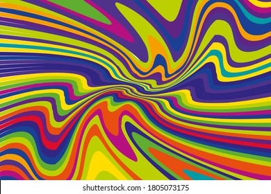 Abstract pattern. Texture with wavy, curves lines. Bright dynamic background with colorful wavy stripes  Vector illustration