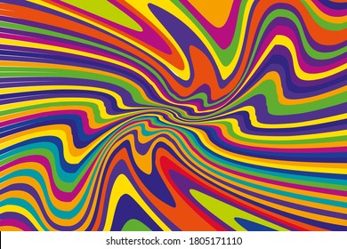 Abstract pattern. Texture with wavy, curves lines. Bright dynamic background with colorful wavy stripes  Vector illustration