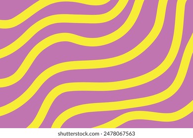Abstract pattern. Texture with wavy, curves lines. Optical art background. Wave design pink and yellow. Digital image with a psychedelic stripes. Vector illustration.