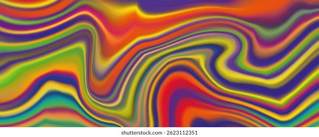 Abstract pattern. Texture with wavy, curves lines. Bright dynamic background with colorful wavy stripes  Vector illustration