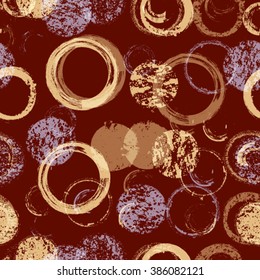 Abstract Pattern with textured Circle shapes. Grunge Seamless pattern Design.