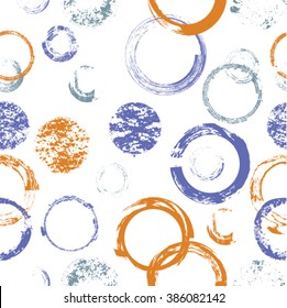 Abstract Pattern with textured Circle shapes. Grunge Seamless pattern Design.