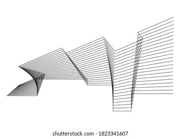 Abstract pattern of thin broken straight lines on a white background. Trendy vector background