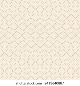 Abstract pattern with thin brown lines Geometry seamless beige background For fabric surface design packaging home decor stationery backgrounds and wallpaper Vector illustration